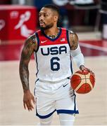 7 August 2021; Damian Lillard of USA during the men's gold medal match between the USA and France at the Saitama Super Arena during the 2020 Tokyo Summer Olympic Games in Tokyo, Japan. Photo by Brendan Moran/Sportsfile