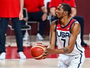 7 August 2021; Kevin Durant of USA during the men's gold medal match between the USA and France at the Saitama Super Arena during the 2020 Tokyo Summer Olympic Games in Tokyo, Japan. Photo by Brendan Moran/Sportsfile