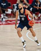 7 August 2021; Evan Fournier of France during the men's gold medal match between the USA and France at the Saitama Super Arena during the 2020 Tokyo Summer Olympic Games in Tokyo, Japan. Photo by Brendan Moran/Sportsfile