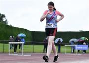 6 August 2021; Robyn O'Dwyer of Dundrum South Dublin competing in the Girl's U15 2000m Walk during day one of the Irish Life Health National Juvenile Track & Field Championships at Tullamore Harriers Stadium in Tullamore, Offaly. Photo by Sam Barnes/Sportsfile
