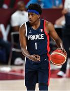 7 August 2021; Frank Ntilikina of France during the men's gold medal match between the USA and France at the Saitama Super Arena during the 2020 Tokyo Summer Olympic Games in Tokyo, Japan. Photo by Brendan Moran/Sportsfile