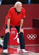 7 August 2021; USA head coach Gregg Popovich during the men's gold medal match between the USA and France at the Saitama Super Arena during the 2020 Tokyo Summer Olympic Games in Tokyo, Japan. Photo by Brendan Moran/Sportsfile