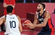 7 August 2021; Rudy Gobert of France during the men's gold medal match between the USA and France at the Saitama Super Arena during the 2020 Tokyo Summer Olympic Games in Tokyo, Japan. Photo by Brendan Moran/Sportsfile