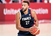 7 August 2021; Rudy Gobert of France during the men's gold medal match between the USA and France at the Saitama Super Arena during the 2020 Tokyo Summer Olympic Games in Tokyo, Japan. Photo by Brendan Moran/Sportsfile