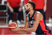 7 August 2021; Rudy Gobert of France during the men's gold medal match between the USA and France at the Saitama Super Arena during the 2020 Tokyo Summer Olympic Games in Tokyo, Japan. Photo by Brendan Moran/Sportsfile