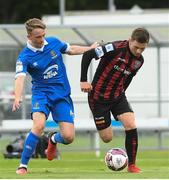 7 August 2021; Jamie Mullins of Bohemians in action against Darragh Power of Waterford during the SSE Airtricity League Premier Division match between Waterford and Bohemians at RSC in Waterford. Photo by Matt Browne/Sportsfile