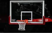 7 August 2021; A general view of the backboard and ring during the men's gold medal match between the USA and France at the Saitama Super Arena during the 2020 Tokyo Summer Olympic Games in Tokyo, Japan. Photo by Brendan Moran/Sportsfile