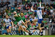 7 August 2021; Cian Lynch of Limerick scores a point after 53 seconds during the GAA Hurling All-Ireland Senior Championship semi-final match between Limerick and Waterford at Croke Park in Dublin. Photo by Ray McManus/Sportsfile