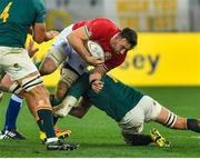 7 August 2021; Jack Conan of British and Irish Lions is tackled by Steven Kitshoff of South Africa during the third test of the British and Irish Lions tour match between South Africa and British and Irish Lions at Cape Town Stadium in Cape Town, South Africa. Photo by Ashley Vlotman/Sportsfile