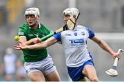 7 August 2021; Jack Fagan of Waterford in action against Kyle Hayes of Limerick during the GAA Hurling All-Ireland Senior Championship semi-final match between Limerick and Waterford at Croke Park in Dublin. Photo by Piaras Ó Mídheach/Sportsfile