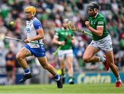7 August 2021; Jack Prendergast of Waterford gets away from Gearóid Hegarty of Limerick during the GAA Hurling All-Ireland Senior Championship semi-final match between Limerick and Waterford at Croke Park in Dublin. Photo by Piaras Ó Mídheach/Sportsfile