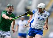 7 August 2021; Shane Bennett of Waterford in action against William O’Donoghue of Limerick during the GAA Hurling All-Ireland Senior Championship semi-final match between Limerick and Waterford at Croke Park in Dublin. Photo by Piaras Ó Mídheach/Sportsfile