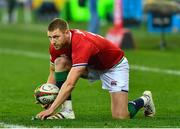 7 August 2021; Finn Russell of British and Irish Lions lines up his conversion kick during the third test of the British and Irish Lions tour match between South Africa and British and Irish Lions at Cape Town Stadium in Cape Town, South Africa. Photo by Ashley Vlotman/Sportsfile