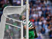 7 August 2021; Limerick goalkeeper Nickie Quaid stops a ball going over the bar, from a free from Stephen Bennett of Waterford in the first half, during the GAA Hurling All-Ireland Senior Championship semi-final match between Limerick and Waterford at Croke Park in Dublin. Photo by Piaras Ó Mídheach/Sportsfile