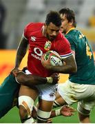 7 August 2021; Courtney Lawes of British and Irish Lions in action against Siya Kolisi, left, and Eben Etzebeth of South Africa during the third test of the British and Irish Lions tour match between South Africa and British and Irish Lions at Cape Town Stadium in Cape Town, South Africa. Photo by Ashley Vlotman/Sportsfile