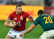 7 August 2021; Finn Russell of British and Irish Lions in action against Kwagga Smith of South Africa during the third test of the British and Irish Lions tour match between South Africa and British and Irish Lions at Cape Town Stadium in Cape Town, South Africa. Photo by Ashley Vlotman/Sportsfile