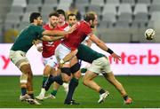7 August 2021; Alun Wyn Jones of British and Irish Lions offloads as he is tackled by Damian de Allende of South Africa, left, during the third test of the British and Irish Lions tour match between South Africa and British and Irish Lions at Cape Town Stadium in Cape Town, South Africa. Photo by Ashley Vlotman/Sportsfile