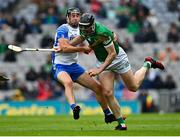 7 August 2021; Declan Hannon of Limerick in action against Conor Gleeson of Waterford during the GAA Hurling All-Ireland Senior Championship semi-final match between Limerick and Waterford at Croke Park in Dublin. Photo by Eóin Noonan/Sportsfile