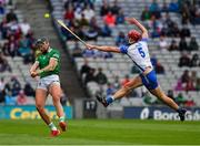 7 August 2021; Gearóid Hegarty of Limerick in action against Calum Lyons of Waterford during the GAA Hurling All-Ireland Senior Championship semi-final match between Limerick and Waterford at Croke Park in Dublin. Photo by Ray McManus/Sportsfile