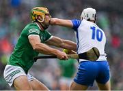 7 August 2021; Jack Fagan of Waterford in action against Dan Morrissey of Limerick during the GAA Hurling All-Ireland Senior Championship semi-final match between Limerick and Waterford at Croke Park in Dublin. Photo by Piaras Ó Mídheach/Sportsfile