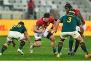 7 August 2021; Tom Curry of British and Irish Lions in action against Kwagga Smith, left, and Frans Malherbe of South Africa during the third test of the British and Irish Lions tour match between South Africa and British and Irish Lions at Cape Town Stadium in Cape Town, South Africa. Photo by Ashley Vlotman/Sportsfile