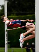 7 August 2021; Tara O'Connor of Dundalk St Gerards AC, Louth, on her way to winning the Girl's U15 High Jump with a championship best performance of 1.68m during day two of the Irish Life Health National Juvenile Track & Field Championships at Tullamore Harriers Stadium in Tullamore, Offaly. Photo by Sam Barnes/Sportsfile