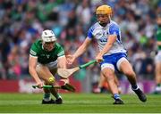 7 August 2021; Kyle Hayes of Limerick is tackled by Jack Prendergast of Waterford during the GAA Hurling All-Ireland Senior Championship semi-final match between Limerick and Waterford at Croke Park in Dublin. Photo by Ray McManus/Sportsfile