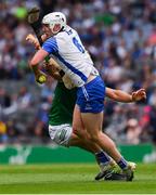 7 August 2021; Shane Bennett of Waterford is tackled by Tom Morrissey of Limerick during the GAA Hurling All-Ireland Senior Championship semi-final match between Limerick and Waterford at Croke Park in Dublin. Photo by Ray McManus/Sportsfile
