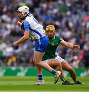 7 August 2021; Shane Bennett of Waterford is tackled by Tom Morrissey of Limerick during the GAA Hurling All-Ireland Senior Championship semi-final match between Limerick and Waterford at Croke Park in Dublin. Photo by Ray McManus/Sportsfile