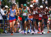 8 August 2021; The lead group including Jeison Alexander Suarez of Colombia, Daniel Do Nascimento of Brazil, Eliud Kipchoge of Kenya, and Amoz Kipruto of Kenya in action during the men's marathon at Hokkaido University on day 16 during the 2020 Tokyo Summer Olympic Games in Sapporo, Japan. Photo by Ramsey Cardy/Sportsfile