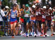 8 August 2021; The lead group including Jeison Alexander Suarez of Colombia, Daniel Do Nascimento of Brazil, Eliud Kipchoge of Kenya, and Amoz Kipruto of Kenya in action during the men's marathon at Hokkaido University on day 16 during the 2020 Tokyo Summer Olympic Games in Sapporo, Japan. Photo by Ramsey Cardy/Sportsfile