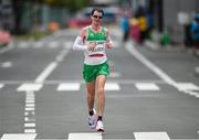 8 August 2021; Paul Pollock of Ireland crosses the finish line in 71st place during the men's marathon at Sapporo Odori Park on day 16 during the 2020 Tokyo Summer Olympic Games in Sapporo, Japan. Photo by Ramsey Cardy/Sportsfile