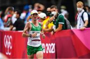 8 August 2021; Kevin Seaward of Ireland approaches the finish line in 58th place during the men's marathon at Sapporo Odori Park on day 16 during the 2020 Tokyo Summer Olympic Games in Sapporo, Japan. Photo by Ramsey Cardy/Sportsfile