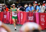 8 August 2021; Kevin Seaward of Ireland approaches the finish line in 58th place during the men's marathon at Sapporo Odori Park on day 16 during the 2020 Tokyo Summer Olympic Games in Sapporo, Japan. Photo by Ramsey Cardy/Sportsfile