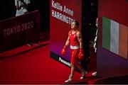 8 August 2021; Kellie Harrington of Ireland walks to the ring for her women's lightweight final bout with Beatriz Ferreira of Brazil at the Kokugikan Arena during the 2020 Tokyo Summer Olympic Games in Tokyo, Japan. Photo by Brendan Moran/Sportsfile