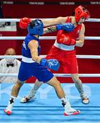 8 August 2021; Kellie Harrington of Ireland, right, and Beatriz Ferreira of Brazil during their women's lightweight final bout at the Kokugikan Arena during the 2020 Tokyo Summer Olympic Games in Tokyo, Japan. Photo by Brendan Moran/Sportsfile