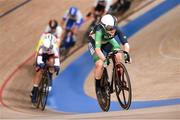 8 August 2021; Emily Kay of Ireland in action during the women's omnium tempo race at Izu velodrome on day 16 during the 2020 Tokyo Summer Olympic Games in Shizuoka, Japan. Photo by Alex Broadway/Sportsfile