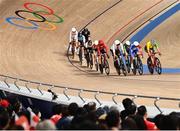 8 August 2021; Emily Kay of Ireland in action during the women's omnium elimination race at Izu velodrome on day 16 during the 2020 Tokyo Summer Olympic Games in Shizuoka, Japan. Photo by Alex Broadway/Sportsfile