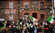 8 August 2021; Neighbours of Kellie Harrington's family, from Portland Row in Dublin, celebrate after watching her on a big screen when she won her Tokyo 2020 Olympics lightweight final bout against Beatriz Ferreira of Brazil. Photo by Ray McManus/Sportsfile