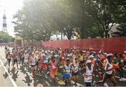 8 August 2021; A general view of the start of the men's marathon at Sapporo Odori Park on day 16 during the 2020 Tokyo Summer Olympic Games in Sapporo, Japan. Photo by Ramsey Cardy/Sportsfile