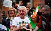 8 August 2021; Kellie Harrington's mother Yvonne is congratulated outside her Portland Row home, after watching Kellie's Tokyo 2020 Olympics lightweight final bout against Beatriz Ferreira of Brazil. Photo by Ray McManus/Sportsfile