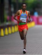 8 August 2021; Goitom Kifle of Eritrea during the men's marathon at Sapporo Odori Park on day 16 during the 2020 Tokyo Summer Olympic Games in Sapporo, Japan. Photo by Ramsey Cardy/Sportsfile