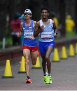 8 August 2021; Eyob Ghebrehiwet Faniel of Italy during the men's marathon at Sapporo Odori Park on day 16 during the 2020 Tokyo Summer Olympic Games in Sapporo, Japan. Photo by Ramsey Cardy/Sportsfile