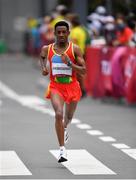 8 August 2021; Yohanes Ghebregergis of Eritrea during the men's marathon at Sapporo Odori Park on day 16 during the 2020 Tokyo Summer Olympic Games in Sapporo, Japan. Photo by Ramsey Cardy/Sportsfile