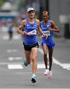 8 August 2021; Tiidrek Nurme of Estonia during the men's marathon at Sapporo Odori Park on day 16 during the 2020 Tokyo Summer Olympic Games in Sapporo, Japan. Photo by Ramsey Cardy/Sportsfile