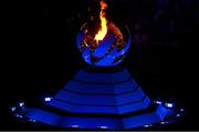 8 August 2021; Olympic flame seen lighting on the stage during the closing ceremony at the Olympic Stadium during the 2020 Tokyo Summer Olympic Games in Tokyo, Japan. Photo by Brendan Moran/Sportsfile