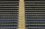 8 August 2021; Empty seats, in the Hogan Stand, before the GAA Hurling All-Ireland Senior Championship semi-final match between Kilkenny and Cork at Croke Park in Dublin. Photo by Ray McManus/Sportsfile