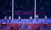 8 August 2021; Musicians entertain the athletes during the closing ceremony at the Olympic Stadium during the 2020 Tokyo Summer Olympic Games in Tokyo, Japan. Photo by Brendan Moran/Sportsfile