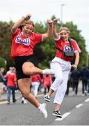 8 August 2021; Cork supporters and sisters Fiona, left, and Kate Wall prior to the GAA Hurling All-Ireland Senior Championship semi-final match between Kilkenny and Cork at Croke Park in Dublin. Photo by David Fitzgerald/Sportsfile