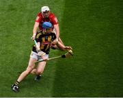 8 August 2021; John Donnelly of Kilkenny in action against Tim O'Mahony of Cork during the GAA Hurling All-Ireland Senior Championship semi-final match between Kilkenny and Cork at Croke Park in Dublin. Photo by Daire Brennan/Sportsfile